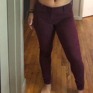 Burgundy jeans